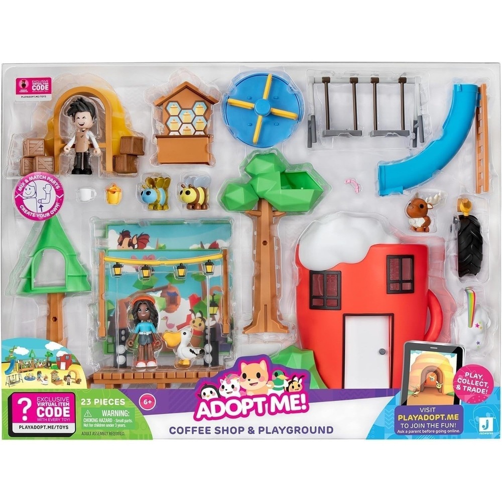 Adopt Me! Coffee Shop and Playground Playset Comes with Online Virtual Item Code